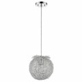 Estallar 12 in. Distratto 1-Light Polished Chrome Pendant Enmeshed Aluminum Wire Shade ES3651654